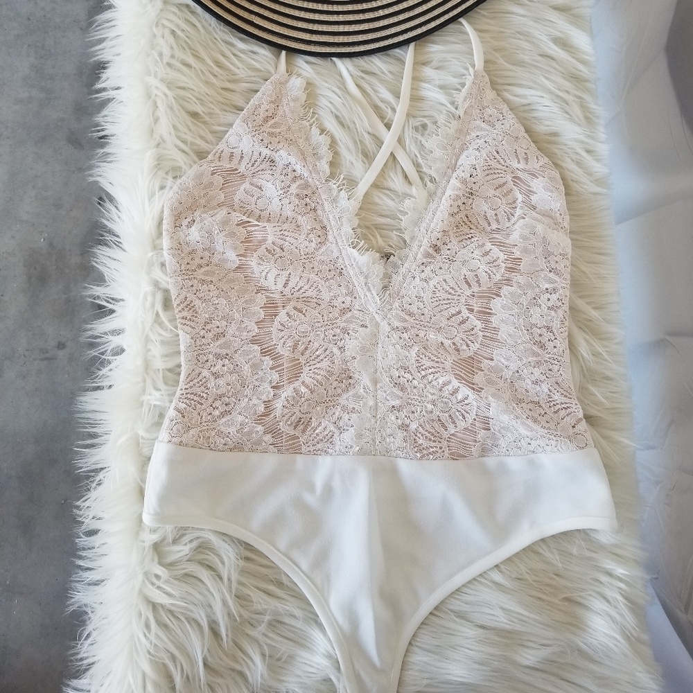 Ivory lace bodysuit